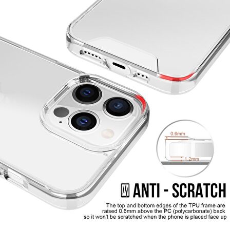 Smcase iPhone 14 Pro Max Kılıf Transparent Acrylic TPU Gard Sert Kapak