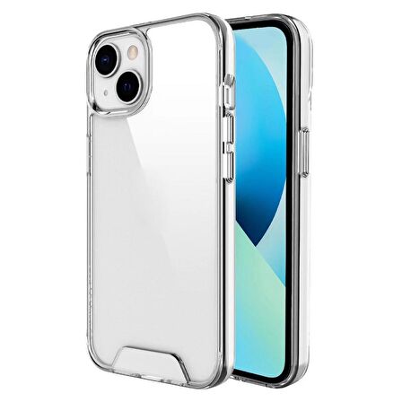 Smcase iPhone 14 Kılıf Transparent Acrylic TPU Gard Sert Kapak