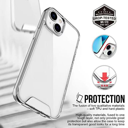 Smcase iPhone 14 Kılıf Transparent Acrylic TPU Gard Sert Kapak