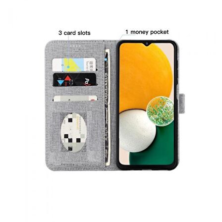 Smcase iPhone 14 Kılıf Kumaş Spor Standlı Cüzdan