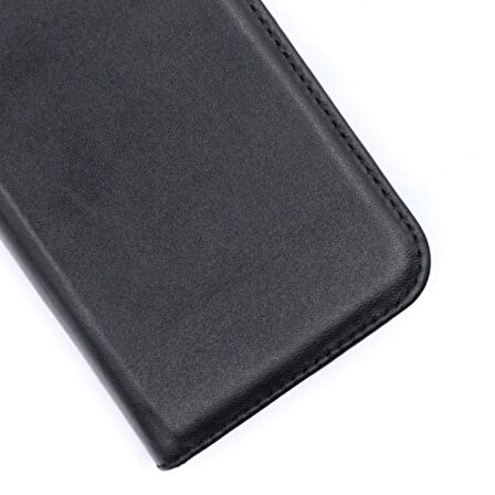 Smcase iPhone 14 Pro Kılıf Hakiki Deri Standlı Mıknatıslı Cüzdan