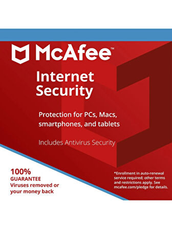 Mcafee Internet Security 5 Cihaz 1 Yıl Mcafee Offical Key