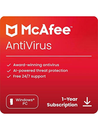 Mcafee Antivirus - 10 PC 1 Yıl Abonelik Kodu