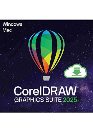 CorelDRAW Graphics Suite 2025 Windows Ömür Boyu Dijital Kod