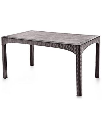 Omnipazar SY-2587 Kahverengi Rattan Dikdörtgen Kapalı Masa 37535