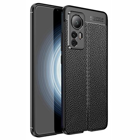 Smcase Xiaomi 12T Pro Kılıf Kamera Korumalı Deri Dokulu Silikon