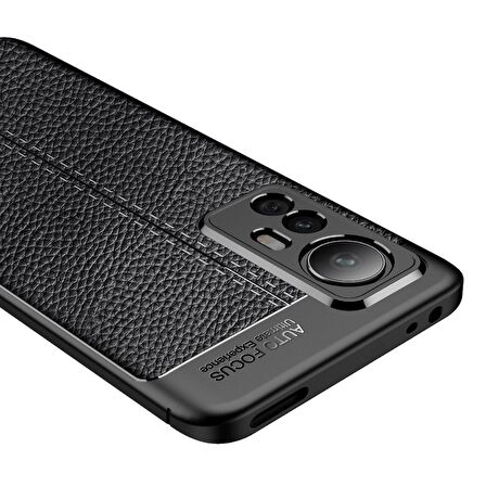 Smcase Xiaomi 12T Pro Kılıf Kamera Korumalı Deri Dokulu Silikon