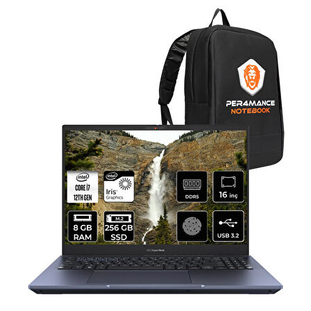 ASUS Expertbook B5 i7 1260P 8GB DDR5 256GB SSD 16" 4K OLED FDOS Dizüstü Bilgisayar & PER4 ÇANTA