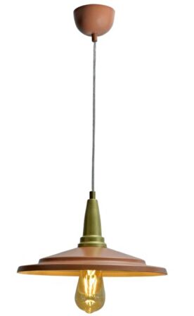 Rsylight Retro Metal Dekoratif Rustik Bakır Ve Eskitme Tekli Metal Sarkıt Avize Çap:31 cm