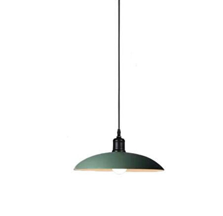  Rsylight Retro Metal Dekoratif  Mat Su Yeşili Rustik Tekli Sarkıt Avize Çap 35 cm