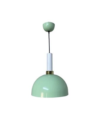 Rsylight Retro Metal Dekoratif Rustik Kafesli Yeşil Tekli Sarkıt Avize Çap 30 cm