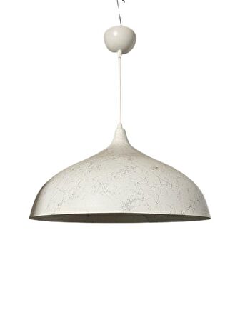  Rsylight Retro Beyaz Mermer Desenli Dekoratif Tekli Rustik Metal Sarkıt Avize 43 Cm