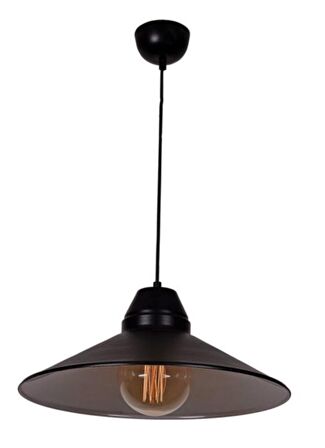 Rsylight Retro Metal Dekoratif Rustik Siyah Tekli Sarkıt Avize Çap 42 cm