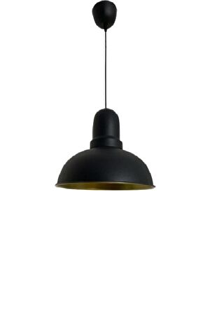 Dylight Retro Dekoratif Tekli Siyah Rustik Metal Sarkıt Avize 33 Cm