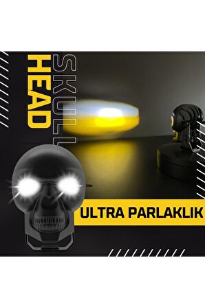 Skull Head Özel Tasarım Off Road Sis Lambası (Açma Kapama Gidonlu) 1 Adet
