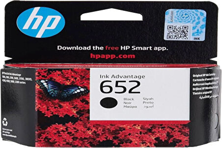 HP 652 SİYAH ORJİNAL KARTUŞ 