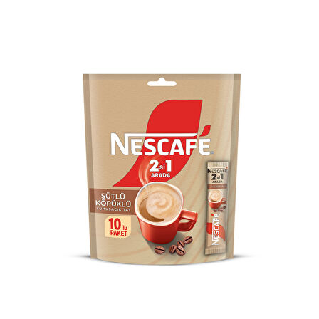 Nescafe 2 si 1 Arada Sütlü Köpüklü 10'lu Ekonomik Paket X 4 Adet
