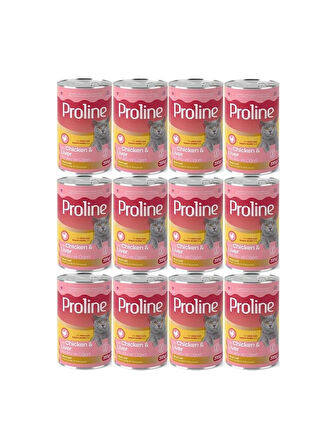 Proline Tavuklu ve Ciğerli Pate Yetişkin Kedi Konservesi 12 x 395 gr 