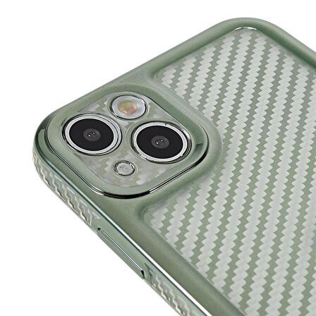 İPHONE 12 KARBON FİBER KAPLAMALI TLP YUMUŞAK RENKLİ SİLİKON KILIF