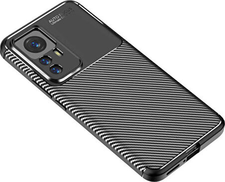 Gpack Xiaomi 12T Pro Kılıf Negro Karbon Kamera Korumalı Silikon LüxNano