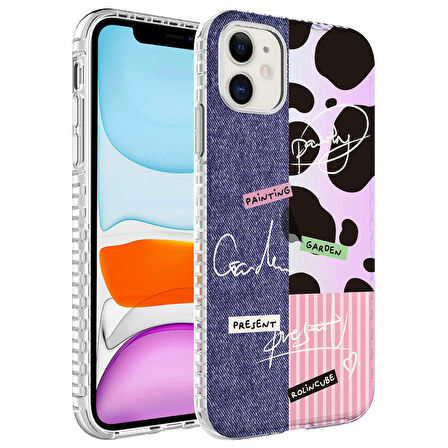 Smcase iPhone 12 Kılıf Desenli Elegans Serisi No Silikon