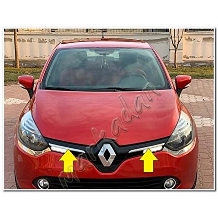 Markadan Renault Clio 4 Krom Ön Panjur 2012-2017 2 Parça Paslanmaz Çelik