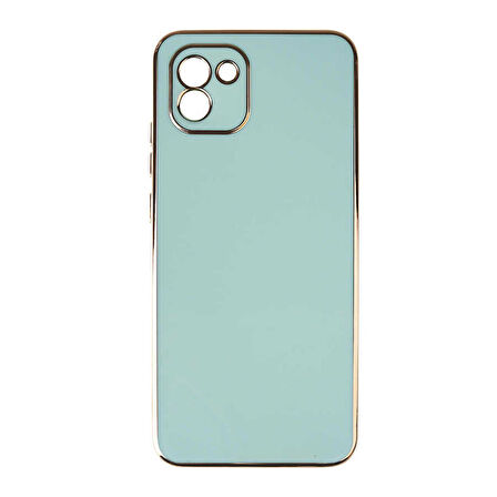 Gpack Samsung Galaxy A03 Kılıf Bark Parlak Silikon Renkli Kenarları Rose