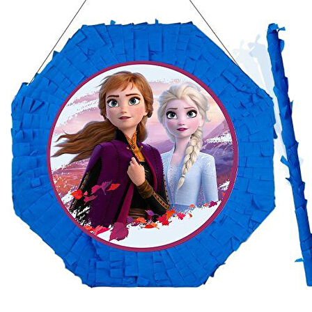Frozen Anna - Elsa Pinyata 42cm + Sopası Doğum Günü Eğlencesi Pinyata Patlatma Partisi