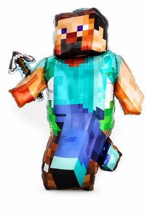 Minecraft Steve Folyo Balon 90x75 Cm Doğum Günü Parti Dekorasyon Balonu