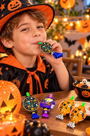 Halloween Kaynana Dili 6'lı Mini Parti Düdüğü Uzar Kısalır Cadılar Bayramı Desenli Set
