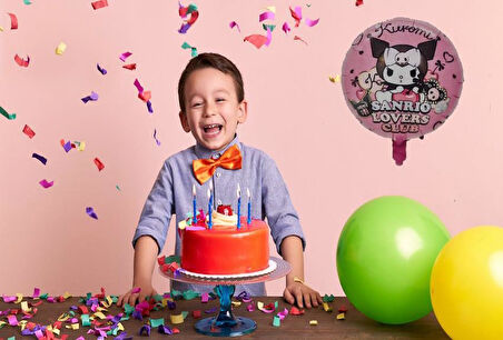 Folyo Balon Kuromi Temalı 45 cm pembe kuromi Doğum Günü Folyo Balon