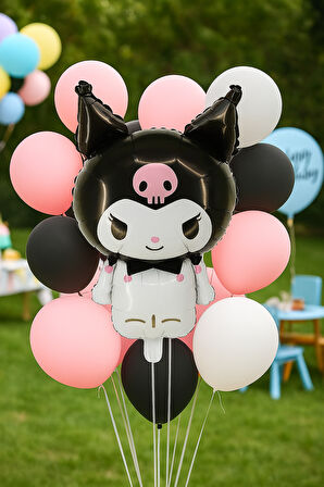 Folyo Balon Kuromi 80x50 cm siyah Büyük Doğum Günü Balonu