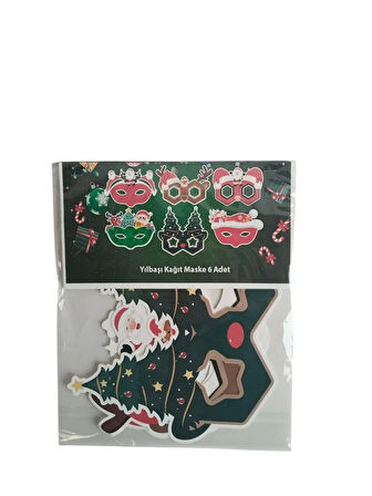 Yılbaşı Temalı Maske 6lı Yüz Maskesi Lüks Karton