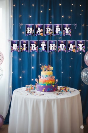 K-POP Demon Hunters Huntrix Happy Birthday Yazılı Doğum Günü Banner 17x170 cm