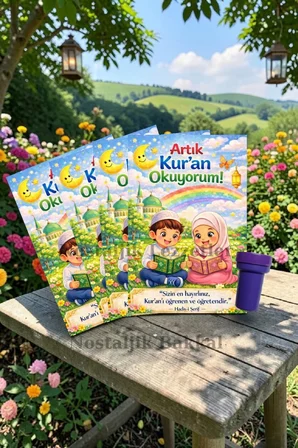 Artık Kur'an Okuyorum Hediyesi 20 Set Kur'an Kursu-Hatim Töreni Hatırası Mühür (Istampa) Tebrik Kartı Hediyeli