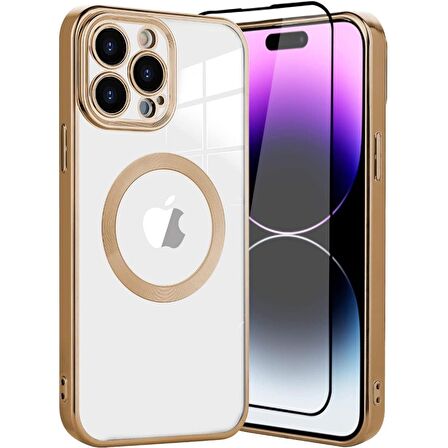 Smcase iPhone 14 Pro Max Kılıf Kamera Korumalı Omega Lazer Silikon  Tam Kapatan Ekran Koruyucu