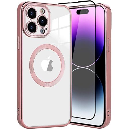 Smcase iPhone 14 Pro Kılıf Kamera Korumalı Omega Lazer Silikon  Tam Kapatan Ekran Koruyucu