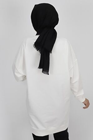 Puane 2 İp Kumaş Taş Baskılı Sweatshirt