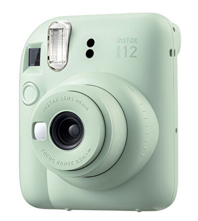 Fujifilm Instax Mini 12 Yeşil Fotoğraf Makinesi 10'lu Film Şeffaf Kılıf ve Divoom Zooe Led Ekranlı B