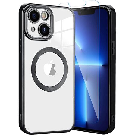 Smcase iPhone 13 Kılıf Kamera Korumalı Omega Lazer Silikon  Nano Ekran Koruyucu