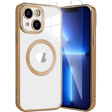 Smcase iPhone 13 Kılıf Kamera Korumalı Omega Lazer Silikon  Nano Ekran Koruyucu