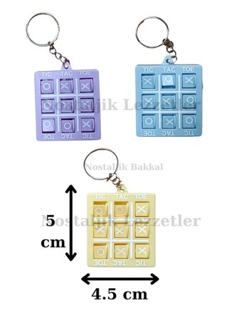 XOX Oyunu Anahtarlık 1 Adet Tic Tac Toe Zeka ve Stres Oyuncağı Çanta Süsü