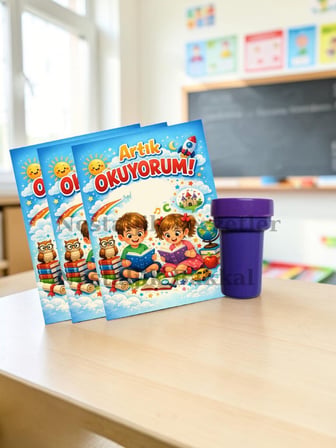 Okumayı Yeni Öğrenen Öğrencilere 5 Set 1. Sınıf Hatırası Mühür (Istampa) Tebrik Kartı Hediyeli