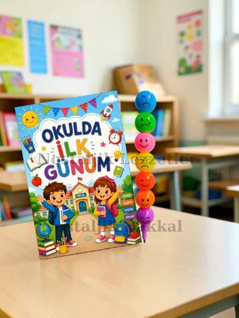 20 Adet Okulda İlk Günüm Yazılı Hediye Seti 1. Sınıf- Sene Başı Hatırası Keçeli Kalem Tebrik Kartı Hediyeli