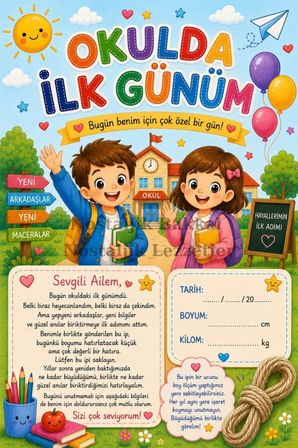 Hatıra İpi Tebrik Kartı Hediyeli 10 Adet Okulda İlk Gün Hediye Seti 1. Sınıf-Sene Başı Hatıra Tebrik Kartı Seti