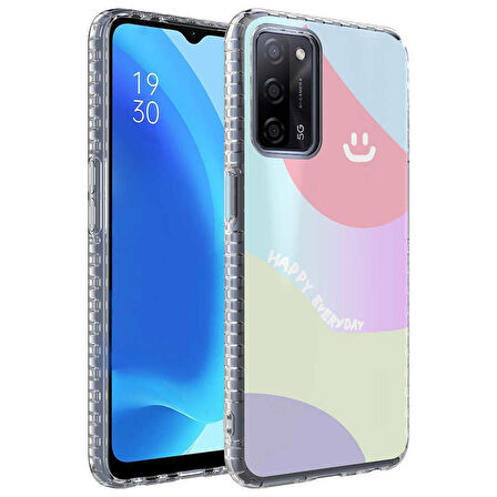 Smcase Oppo A16 Kılıf Desenli Elegans Serisi Silikon