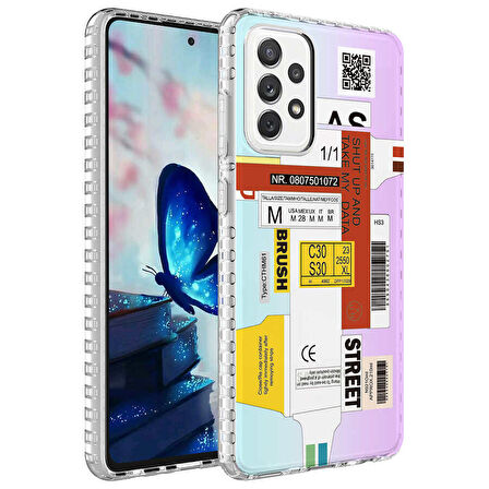 Smcase Samsung Galaxy A72 Kılıf Desenli Elegans Serisi Silikon