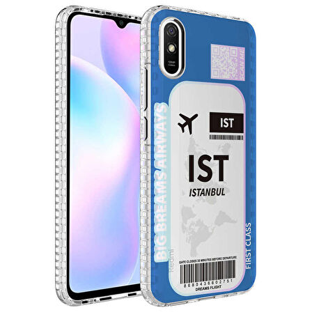 Smcase Xiaomi Redmi 9A Kılıf Desenli Elegans Serisi Silikon