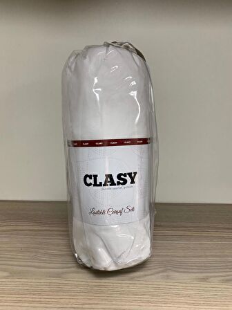 Clasy Ranforce Lastikli Çarşaf Seti Tek Kişilik Beyaz