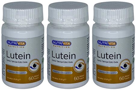 Lutein 3x60 Bitkisel Kapsül Bilberry Zeaxathin Yaban Mersini Zeaksantin